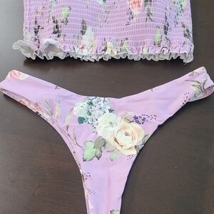 Zaful Lilac Floral Bikini Set